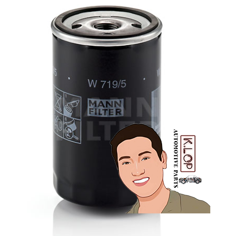 W719/5 กรองน้ำมันเครื่อง VW GOLF,PASSAT,VENTO,A6 (OE : 0028 115 351, 037 115 561 B) : MANN-FILTER แท้นำเข้ายุโรป