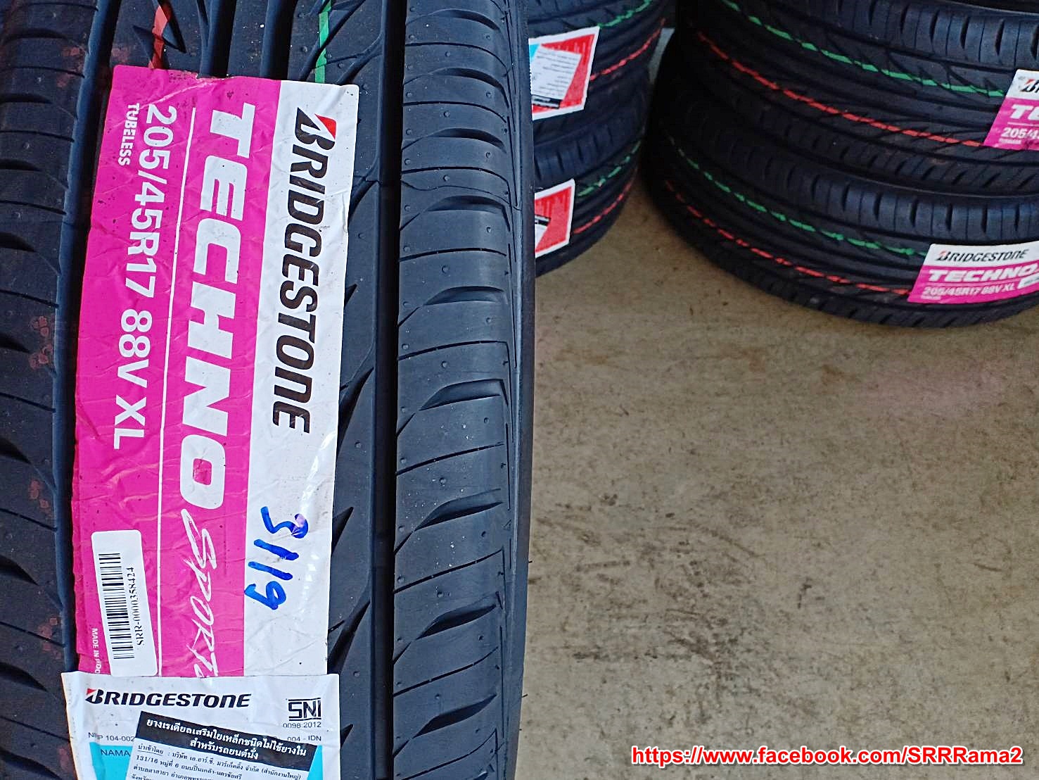 BRIDGESTONE TECHNO SPORTS 205/45R17 ยางใหม่ปี19 ราคาพิเศษ