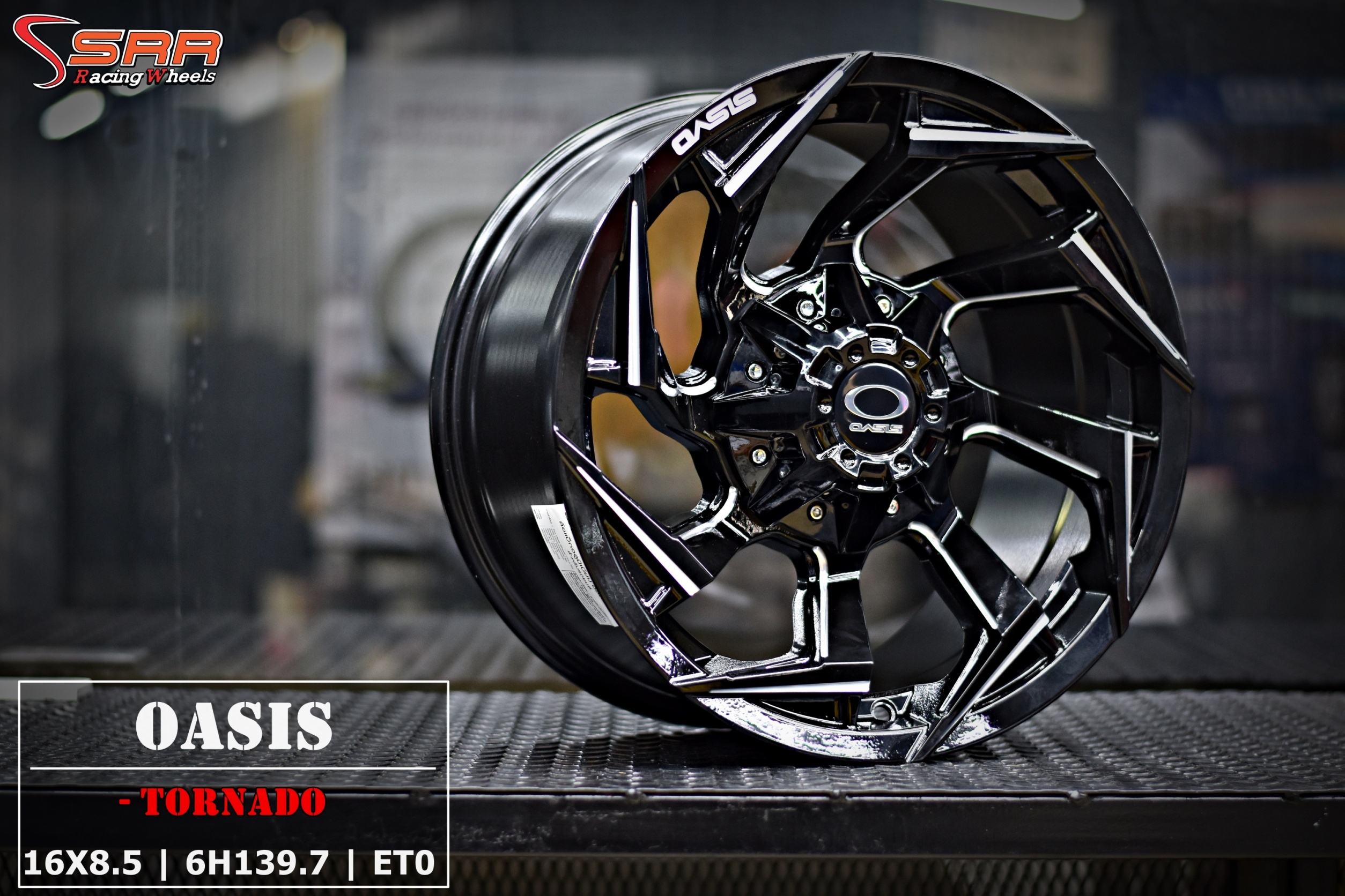 OASIS TORNADO ขอบ16 6H139.7 ET0 GLOSS BLACK+MILLING ราคาพิเศษ