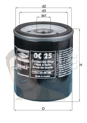 OC 25 กรองน้ำมันเครื่อง (BMW M10 / 3 (E30), 5 (E28) ปี81)