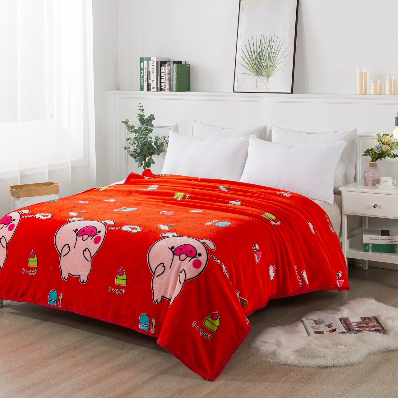 ผ้าห่มนาโน 6 ฟุตพิมพ์ลายการ์ตูน 12 ผืน