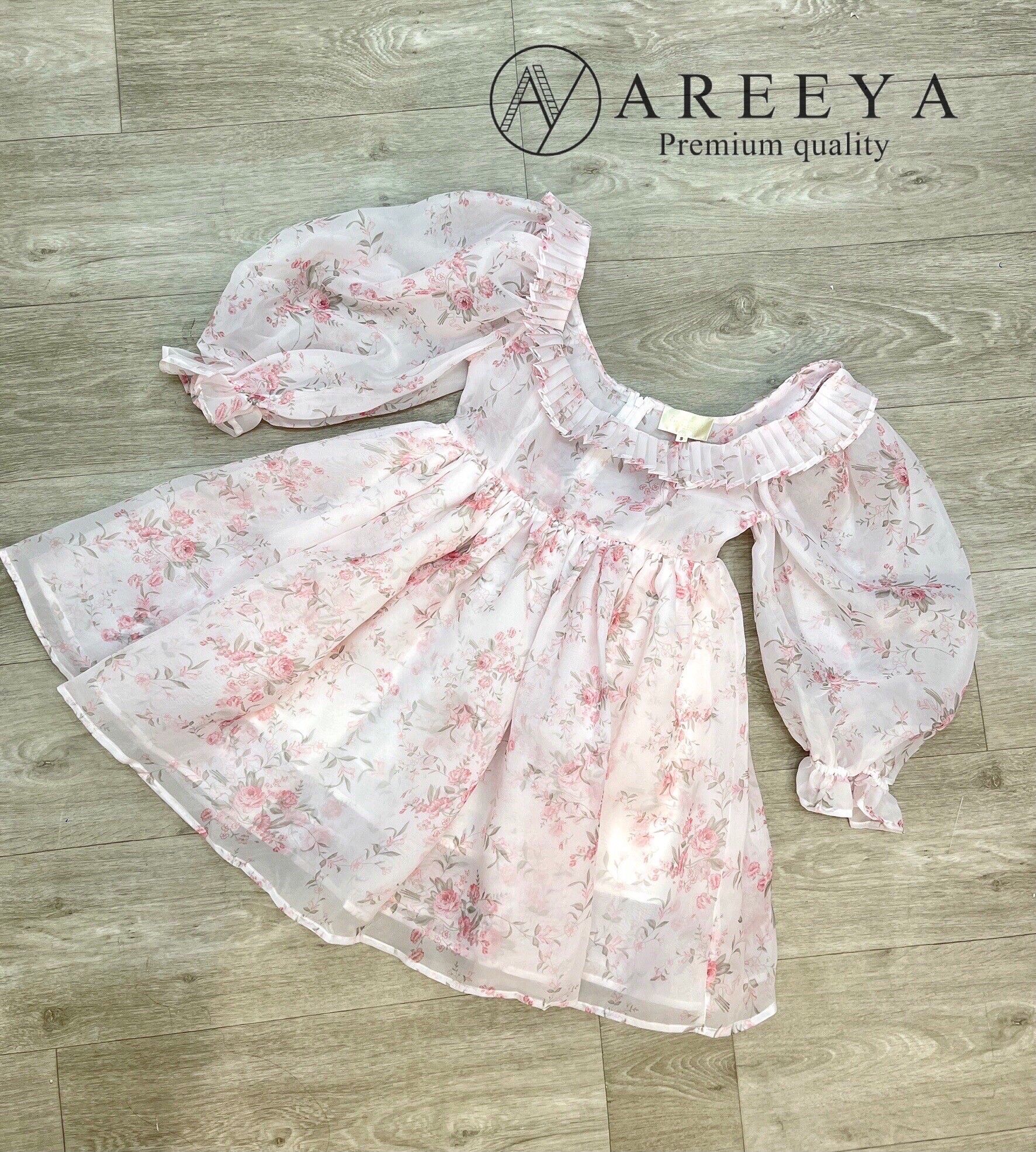 W572 Mini organza printed dress