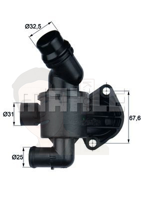 TI 34 87 วาล์วน้ำ+เสื้อ 2.0TDI / A5 A6 Q5 03L121111AD (ยี่ห้อ MAHLE)