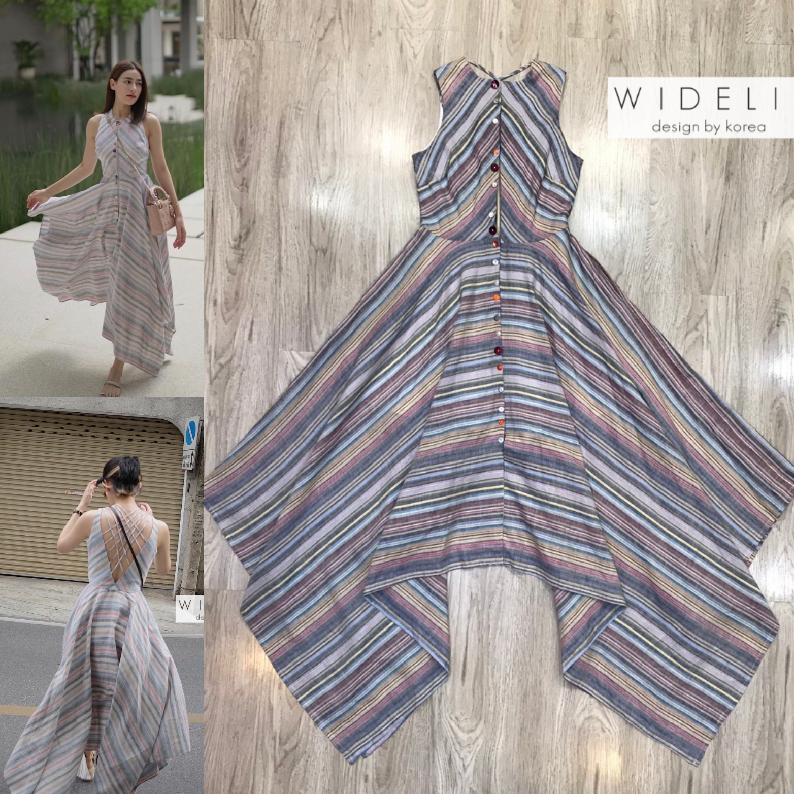 Dress:: ความสวยระดับแม่ก้อมา เดรสคอกลมแขนกุดด้านหน้าติดกระดุมยาวลงมา