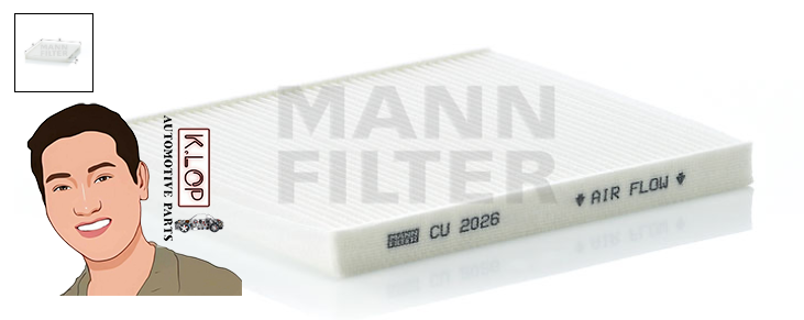 CU2026 ไส้กรองแอร์ FIAT 500 '07-' / 1.4 16V /1.4 ABARTH, LANCIA (OE: 518 54923) : MANN-FILTER แท้นำเข้ายุโรป