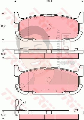 GDB3318 ผ้าเบรค-หลัง(TRW) (เนื้อผ้า COTEC) MAZDA MX 5 '00-'05