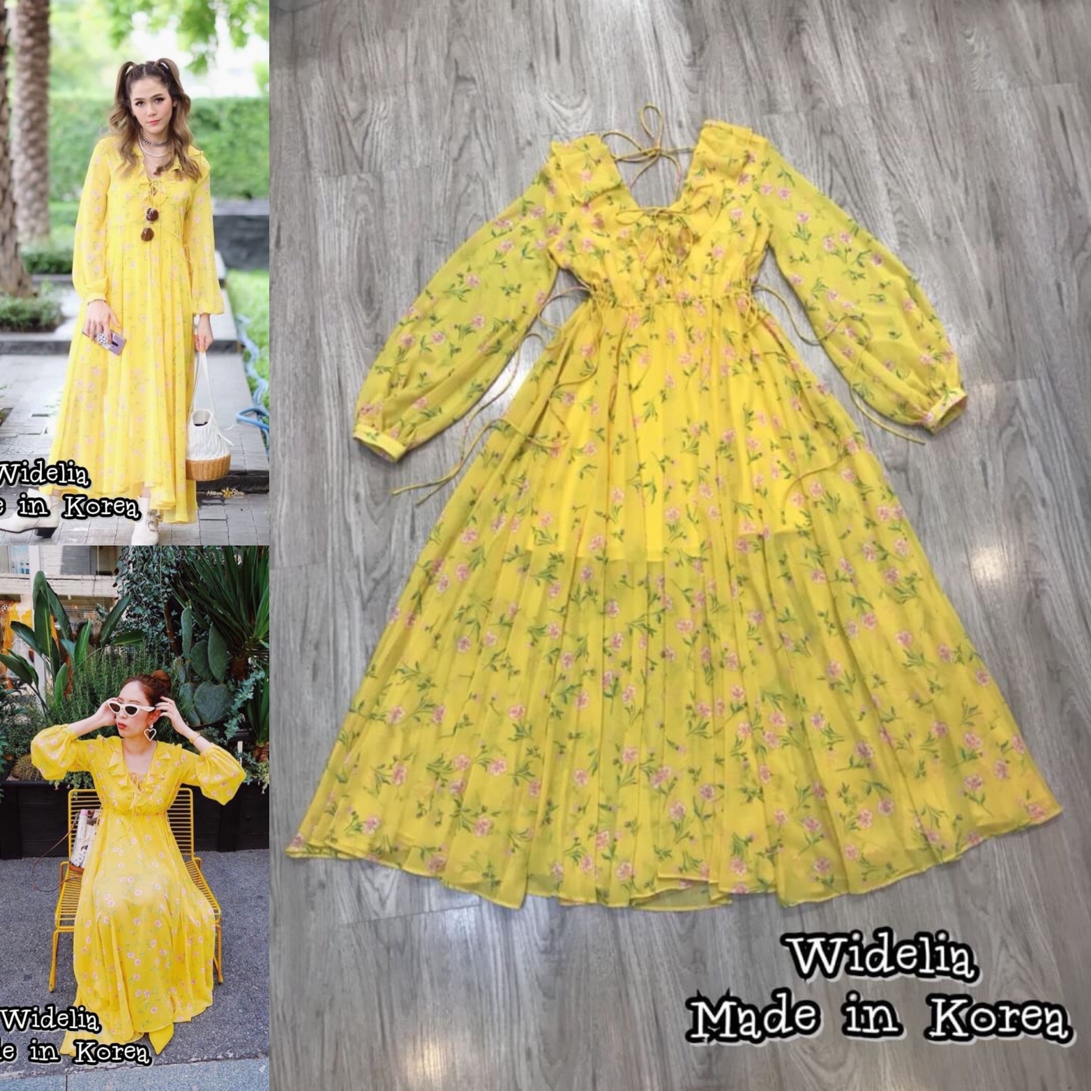 Topshop Dress>>เดรสคอวีแขนยาว ช่วงคอด้านหน้าและหลังเป็นระบายสวย