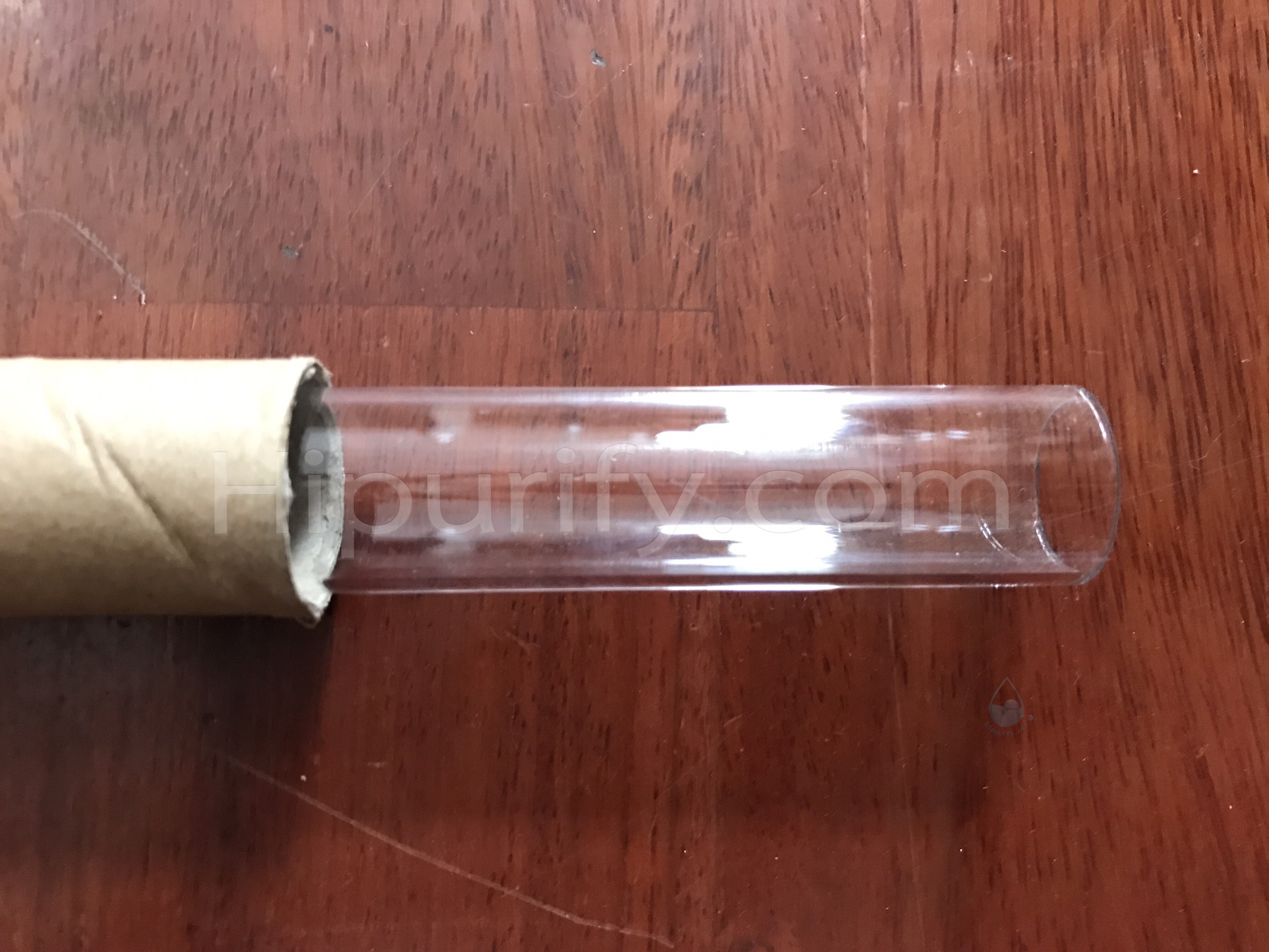 หลอดแก้วควอทซ์ ใส่หลอดยูวี 30 วัตต์ ยาว 90 ซม. ปลายปาก (ID 2 ซม., OD 2.2 ซม.)