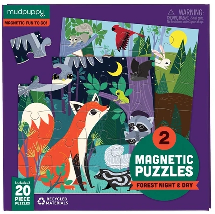 Mudpuppy - Forest Night & Day (Magnetic Puzzle) (2x20pcs.) 40 pcs.