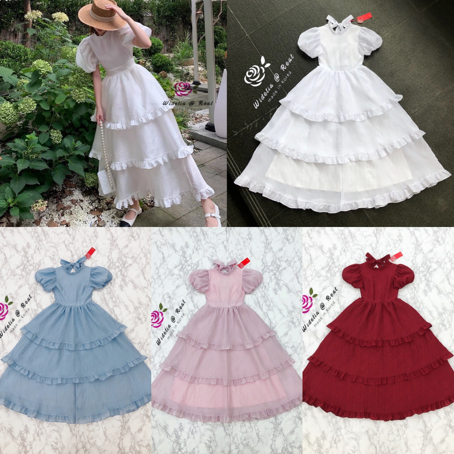 Korea Dress เดรสตัวยาวแขนพองอลังแสนสวย