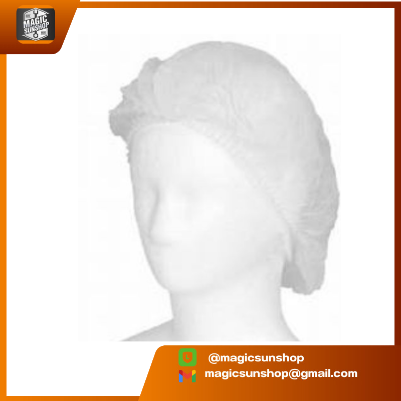 921110 หมวกตัวหนอน BOUFFANT CAP สีขาว (100 ชิ้น/แพ็ค)