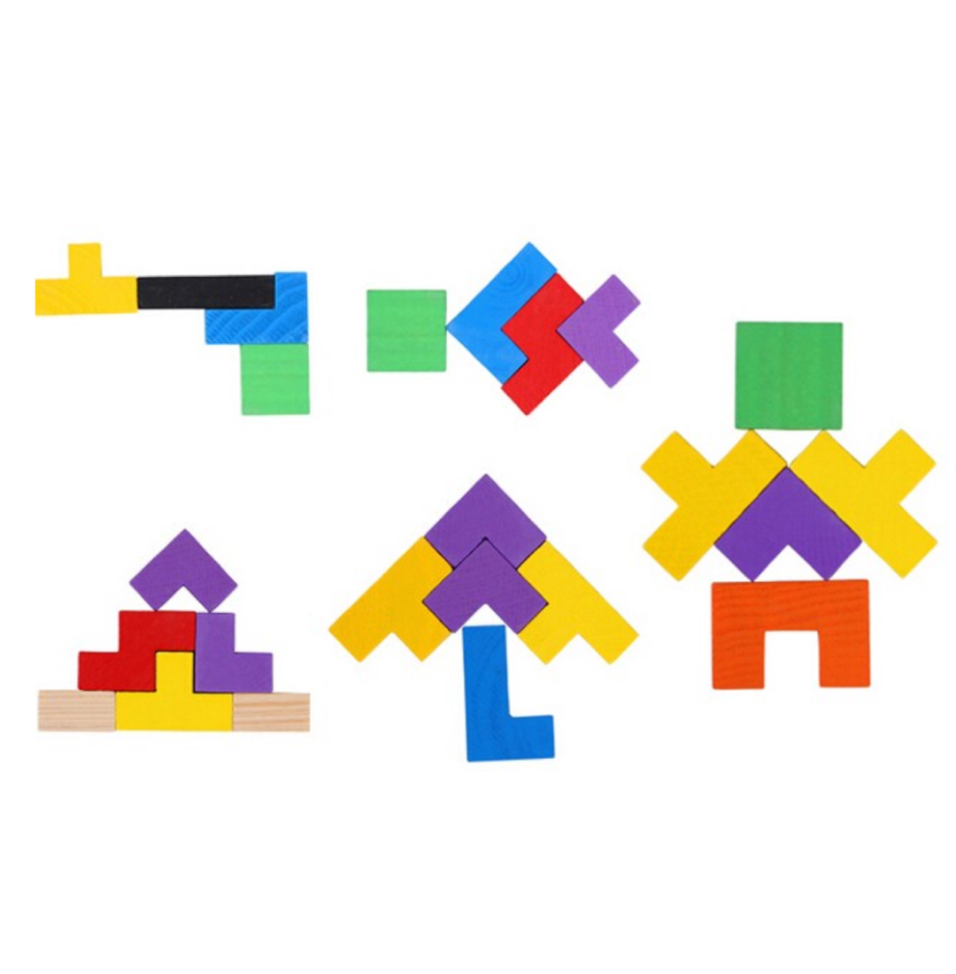 เกมจิ๊กซอว์ไม้ Tetris IQ puzzle / ถาดบล็อคไม้
