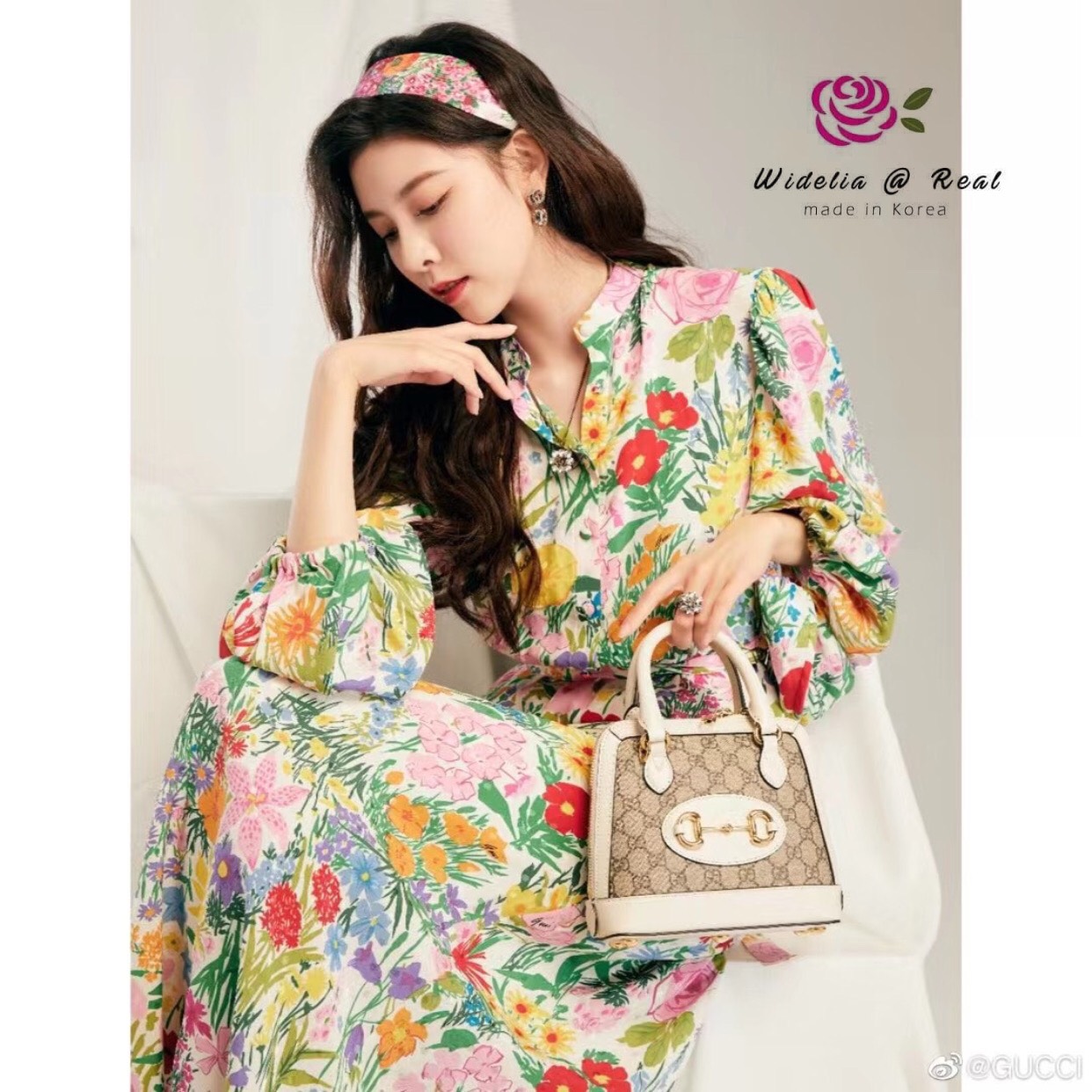 Gucci Maxi Dress แม็กซี่เดรสตัวยาวแขนยาวแสนสวย