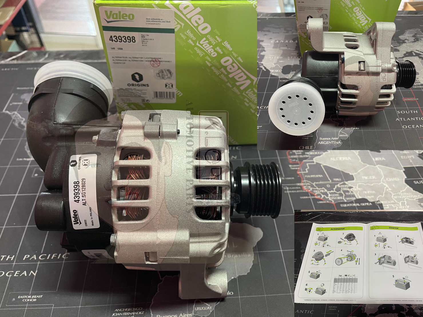 439398 ไดชาร์จ Valeo รุ่น BMW M52/M54 E46 E39 E60 E53(X5), Z3 มีท่อข้างหลัง