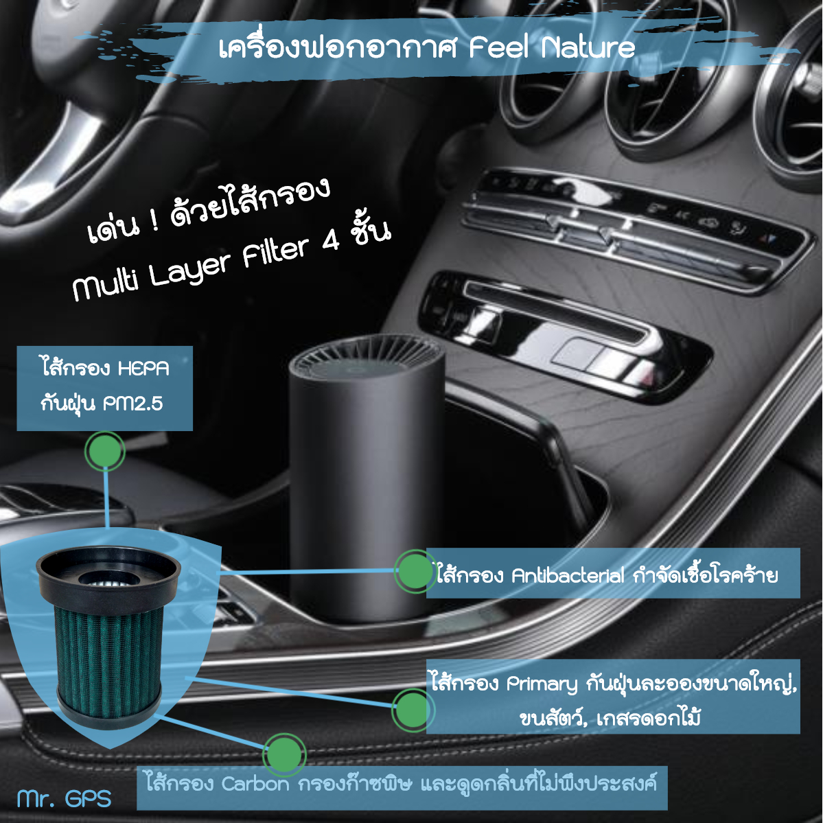 เครื่องฟอกอากาศ Feel Nature ใช้ได้ทั้งในรถ หรือในบ้าน