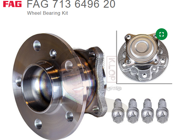 ยี่ห้อ FAG Kit ดุมล้อหลัง MINI F54-57 ปี13 ( 1 ข้าง )