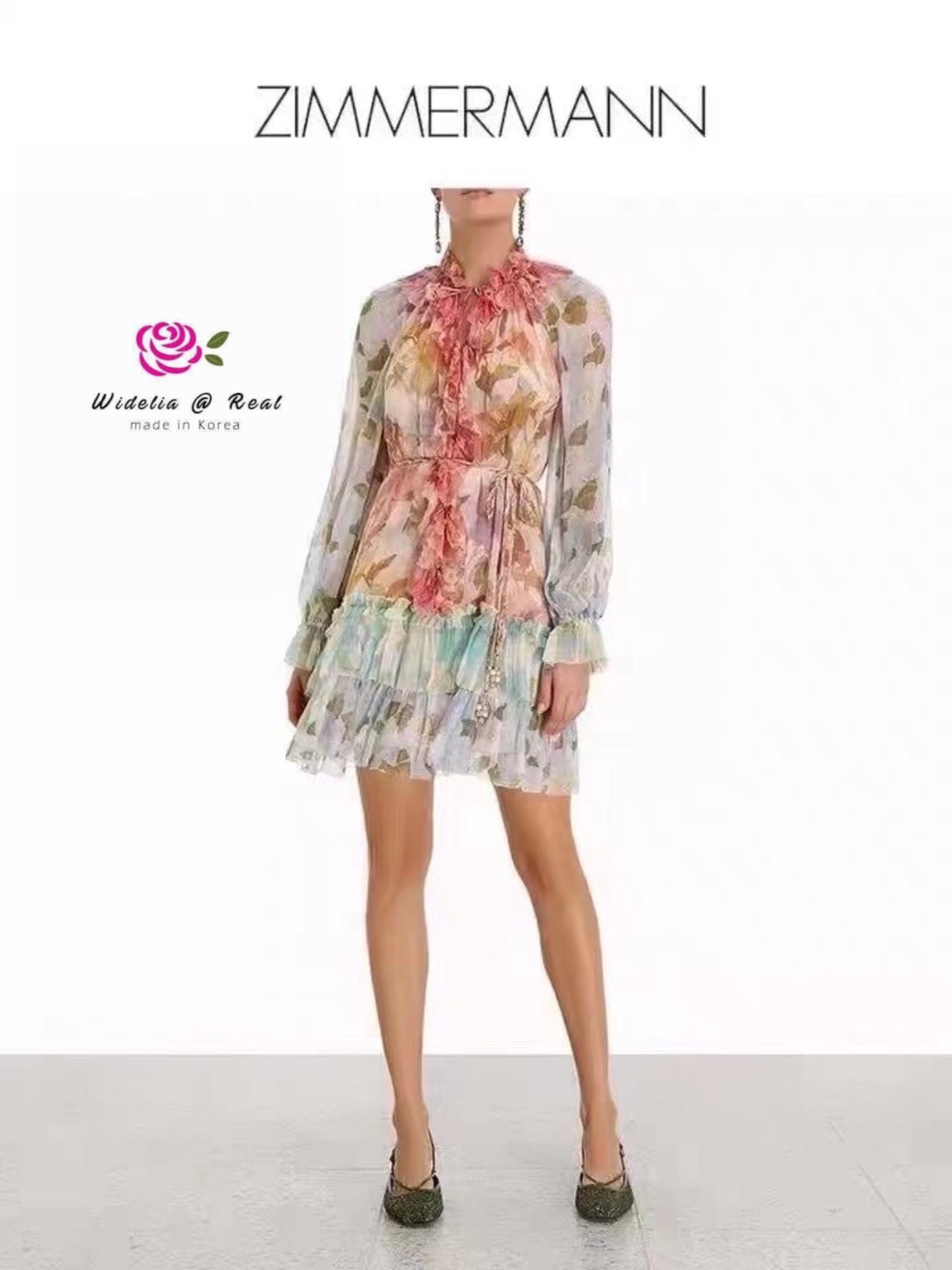 Zimmermann Mini dress มินิเดรสตัวสั้นแขนยาวแสนสวย
