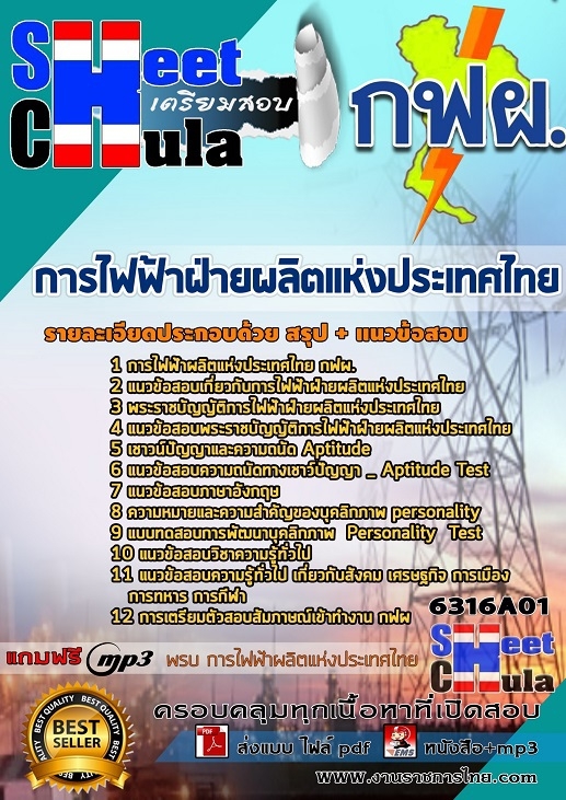 6316A01แนวข้อสอบ การไฟฟ้าฝ่ายผลิตแห่งประเทศไทย (กฟผ)