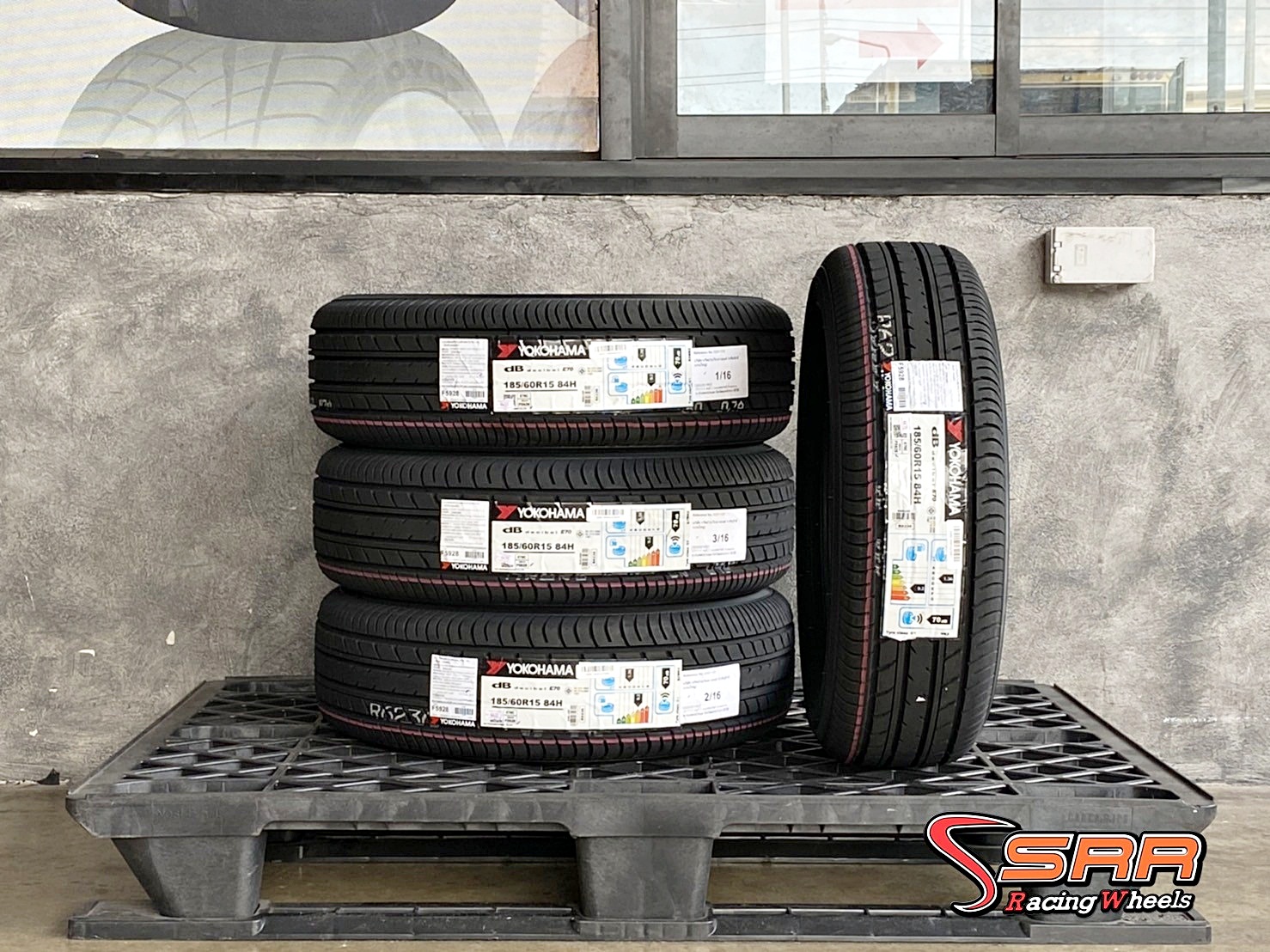 YOKOHAMA db decibel E70 185/60R15 ยางใหม่ปี20 ลดราคาพิเศษ