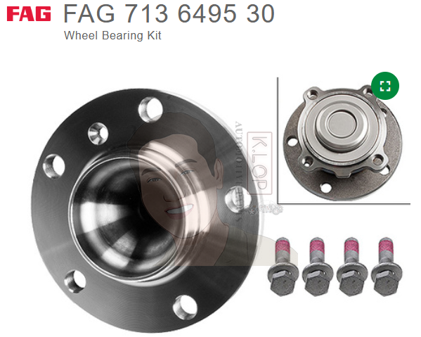 ยี่ห้อ FAG Kit ดุมล้อหลัง MINI R50 R53 14มม. ปี06, R55-59 ( 1 ข้าง )