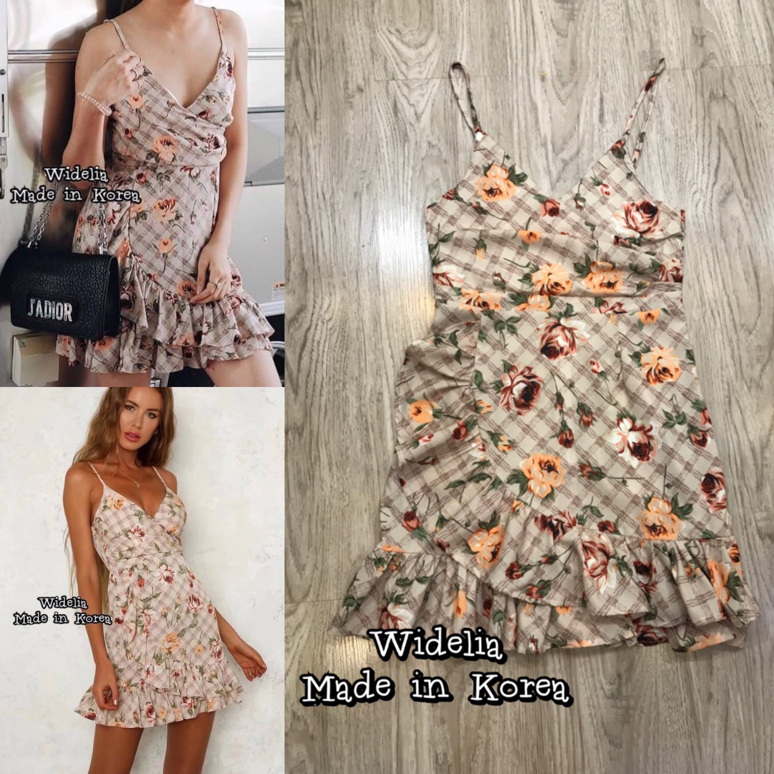 *พร้อมส่ง*Korea Mini Dress เดรสสายเดี่ยวคอวี ช่วงอกจับจีบไขว้ เข้ารูปช่วงเอว