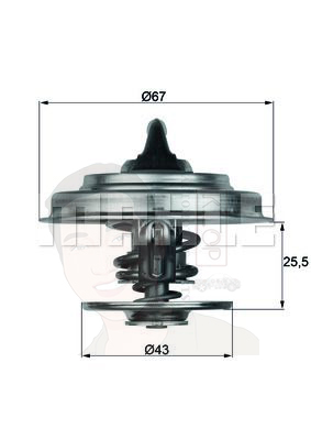 TX 18 87D วาลว์น้ำ BENZ M102 M104 M110 / W201 W124 W126, Musso 3.2 1022000915 (ยี่ห้อ MAHLE)