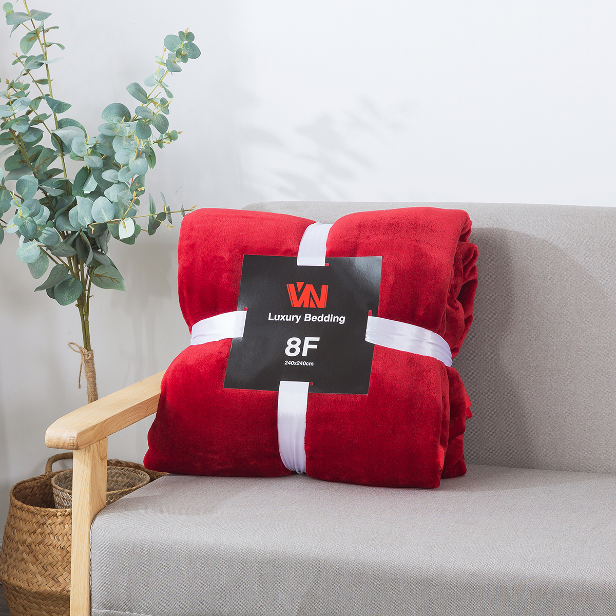 ผ้าห่มนาโน 8 ฟุตพรีเมี่ยมของแท้งานป้าย VN (12ผืนคละสี)