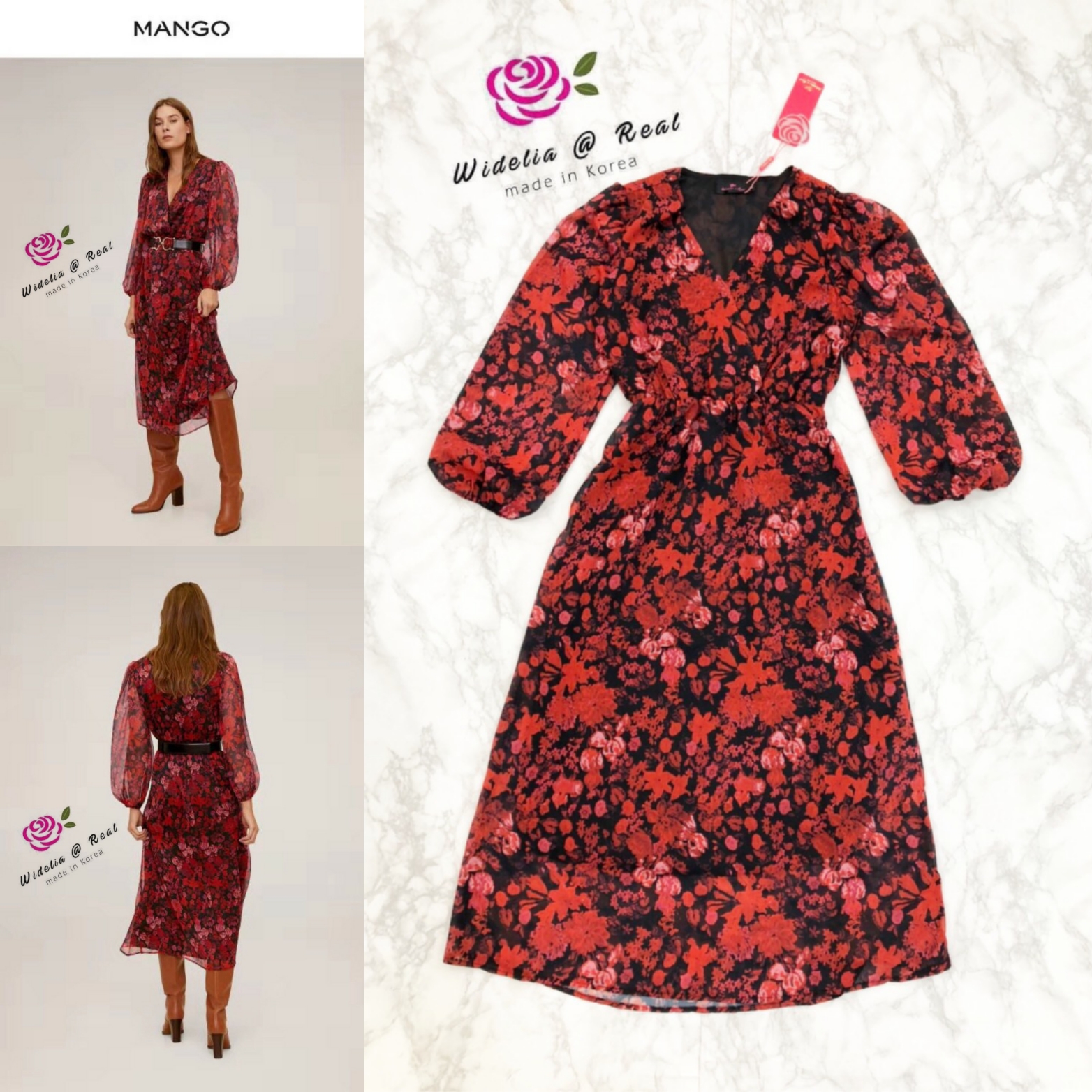 Mango Dress เดรสแขนยาวแสนสวย