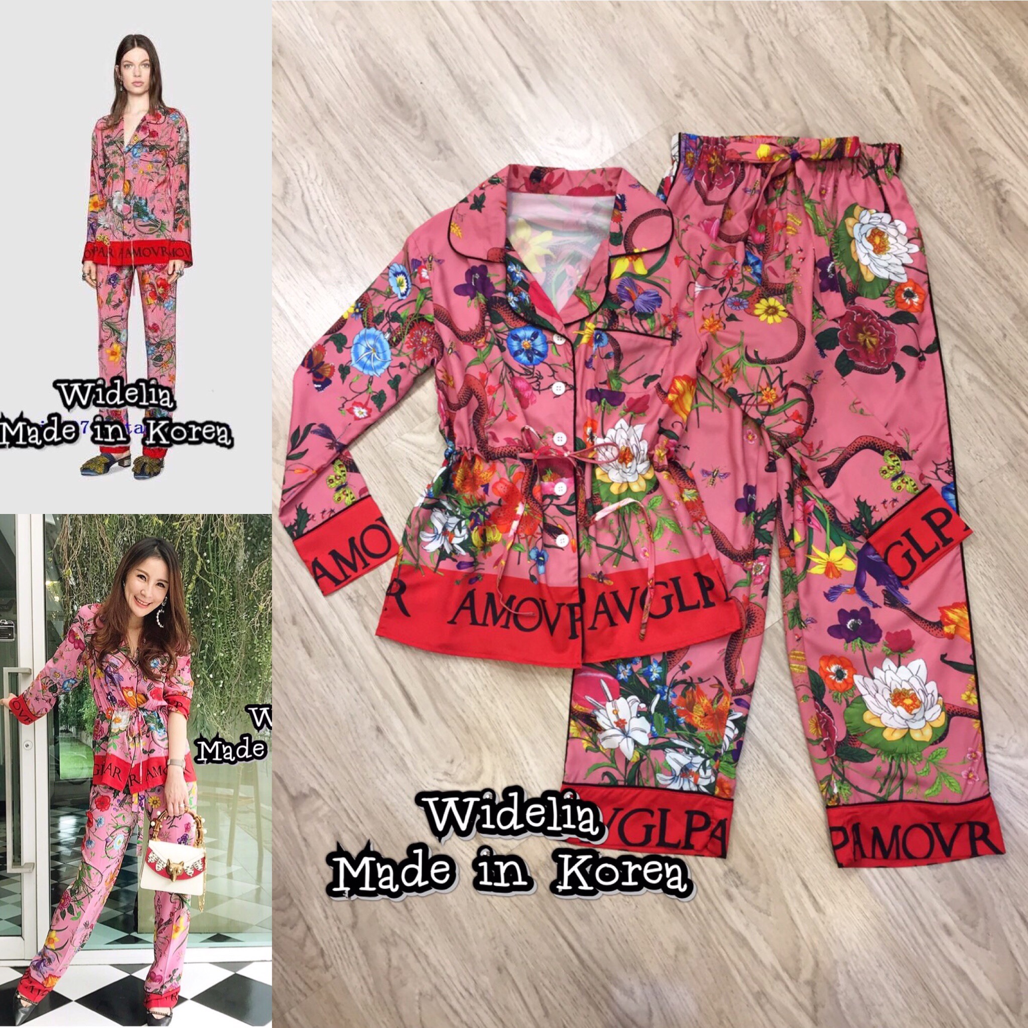 *พร้อมส่ง*GG pajamas set :เซตเสื้อแขนยาว มาพร้อมกับกางเกงขายาว