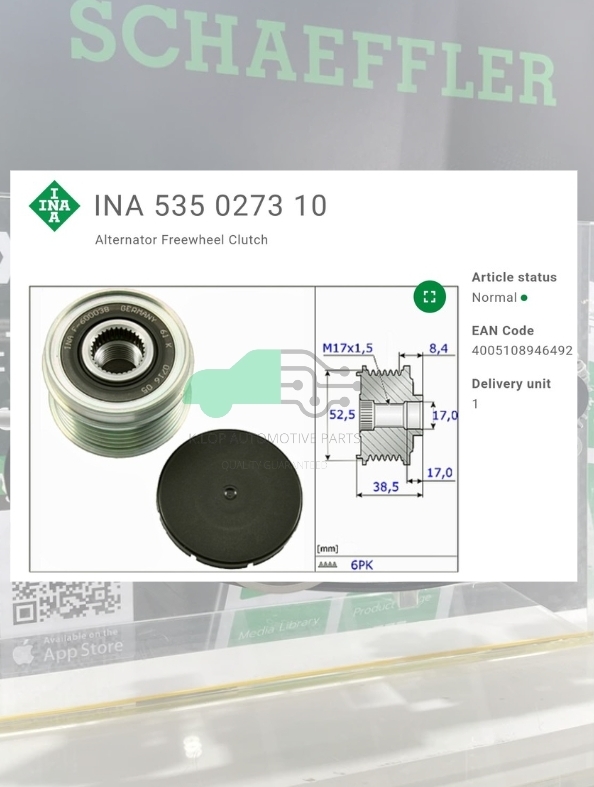 (INA) : มู่เล่ยไ์ดชารจ์ F-600038 QR25 Teana 2.5 ปี 14 L33, Altima