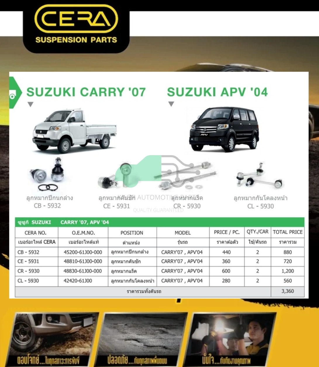 ชุดเปลี่ยนลูกหมากช่วงล่าง(CERA) SUZUKI CARRY