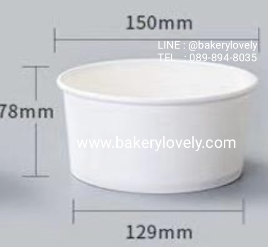 ถ้วยกระดาษ สีขาว ใส่สลัด 32 ออนซ์ ( 1,000 ml ) + ฝาใส