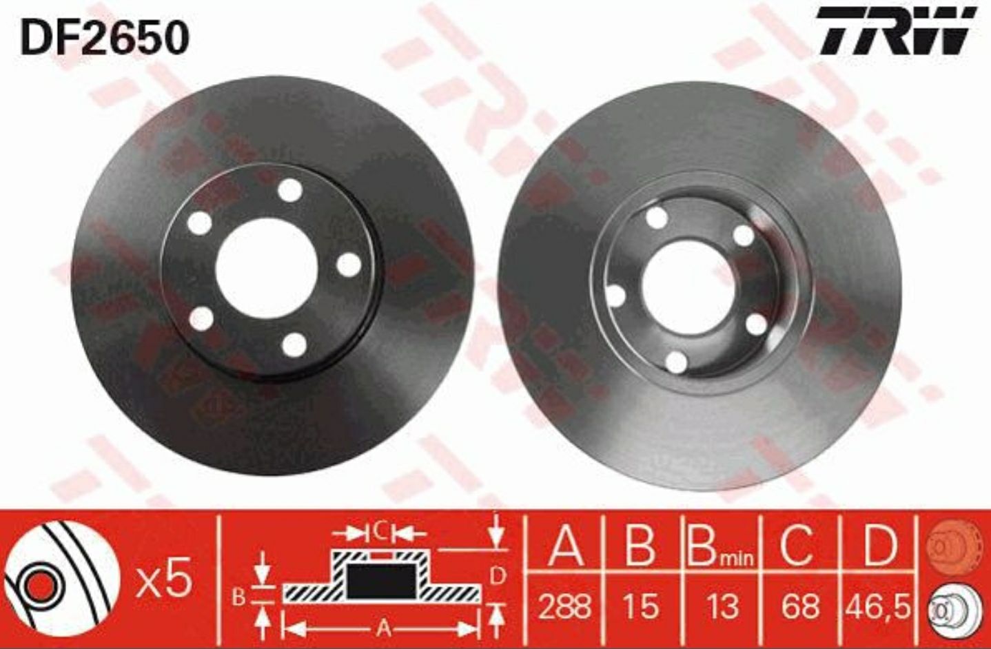 จานเบรกหน้า TRW : AUDI 100 2.3cc 1990-1994 ***ราคาต่อใบ