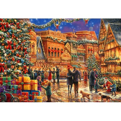 Bluebird Puzzle - Christmas at the Town Square by Chuck Pinson 1000 pcs.