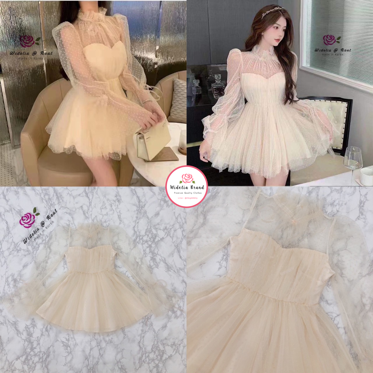 Korea Mini dress มินิเดรสแขนยาวสุดน่ารัก