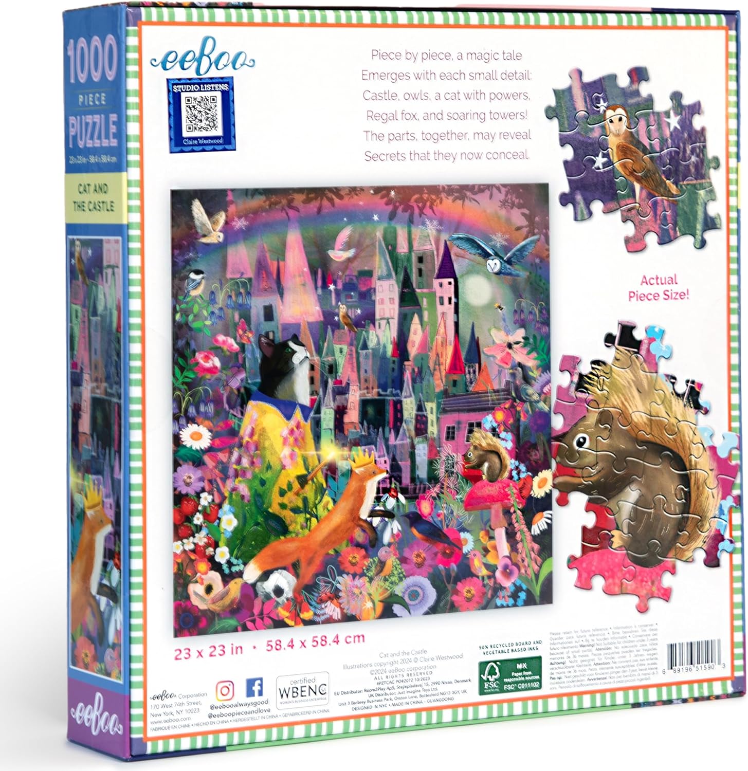 eeBoo - Cat and the Castle By Claire Westwood 1000 pcs.