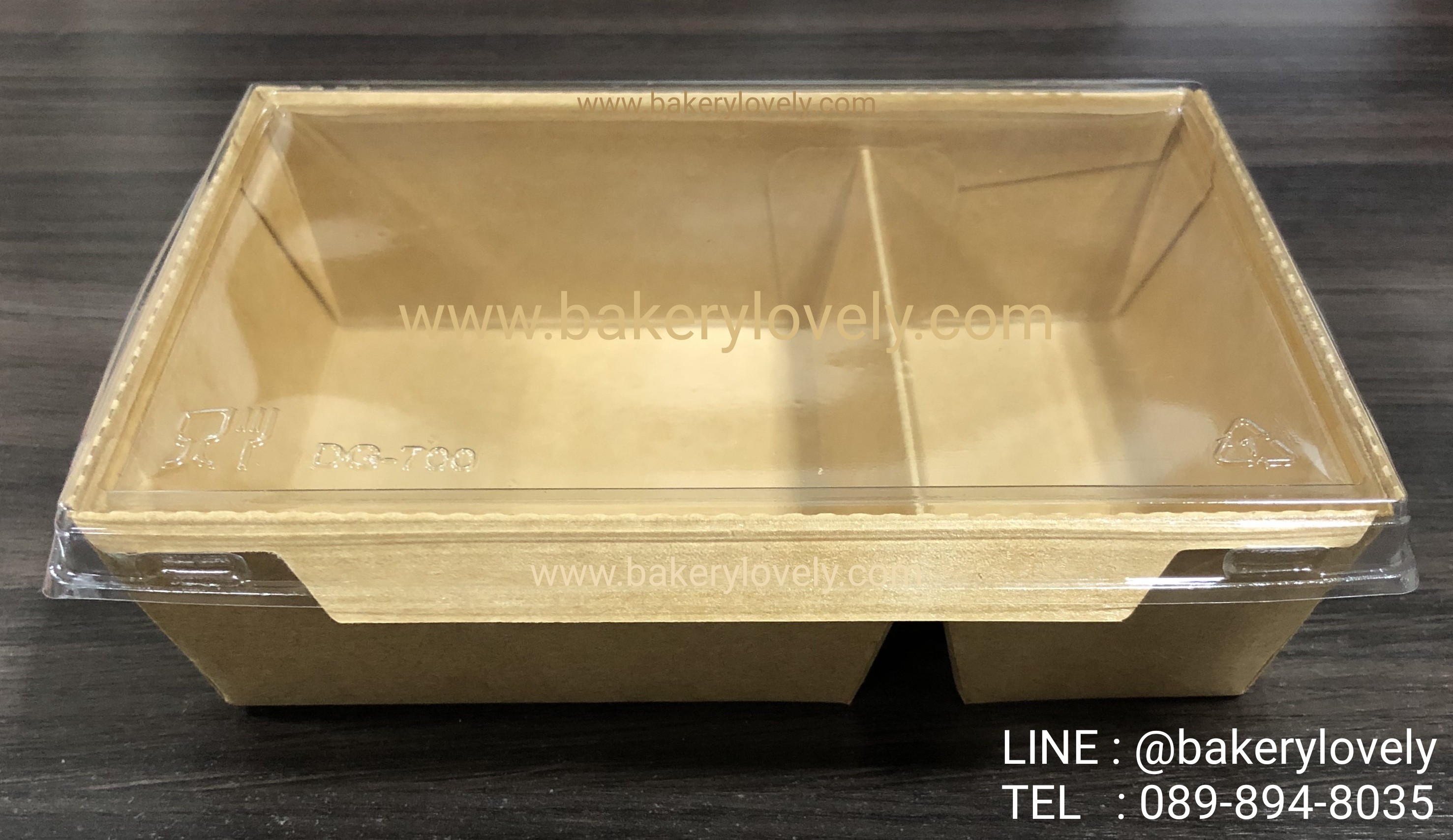 กล่องกระดาษ 2 ช่อง ฝาใส 700 ml