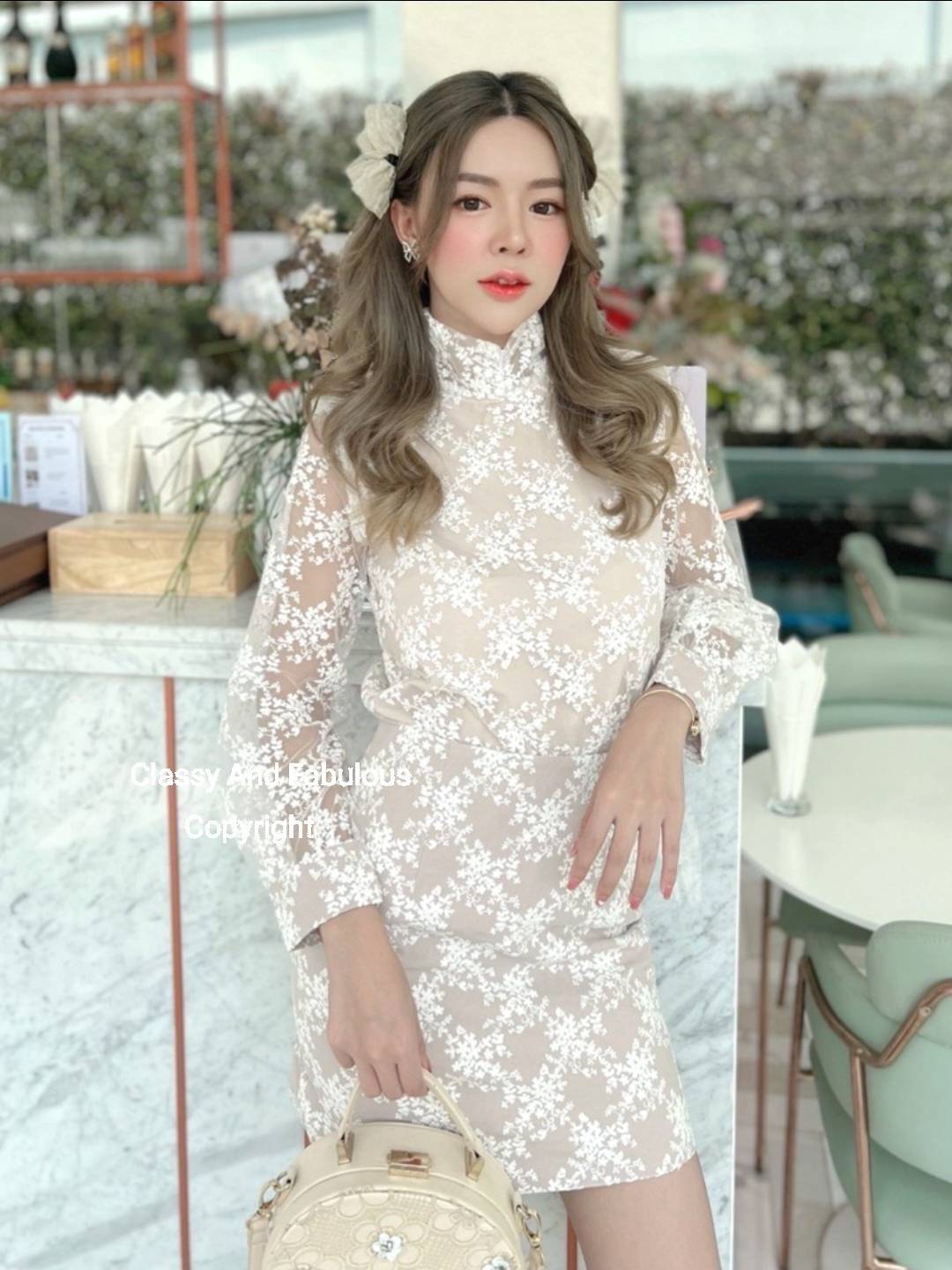 SETลูกไม้กระโปรง งานบุญก็ได้styleคุณหนูมาแล้วคร่า