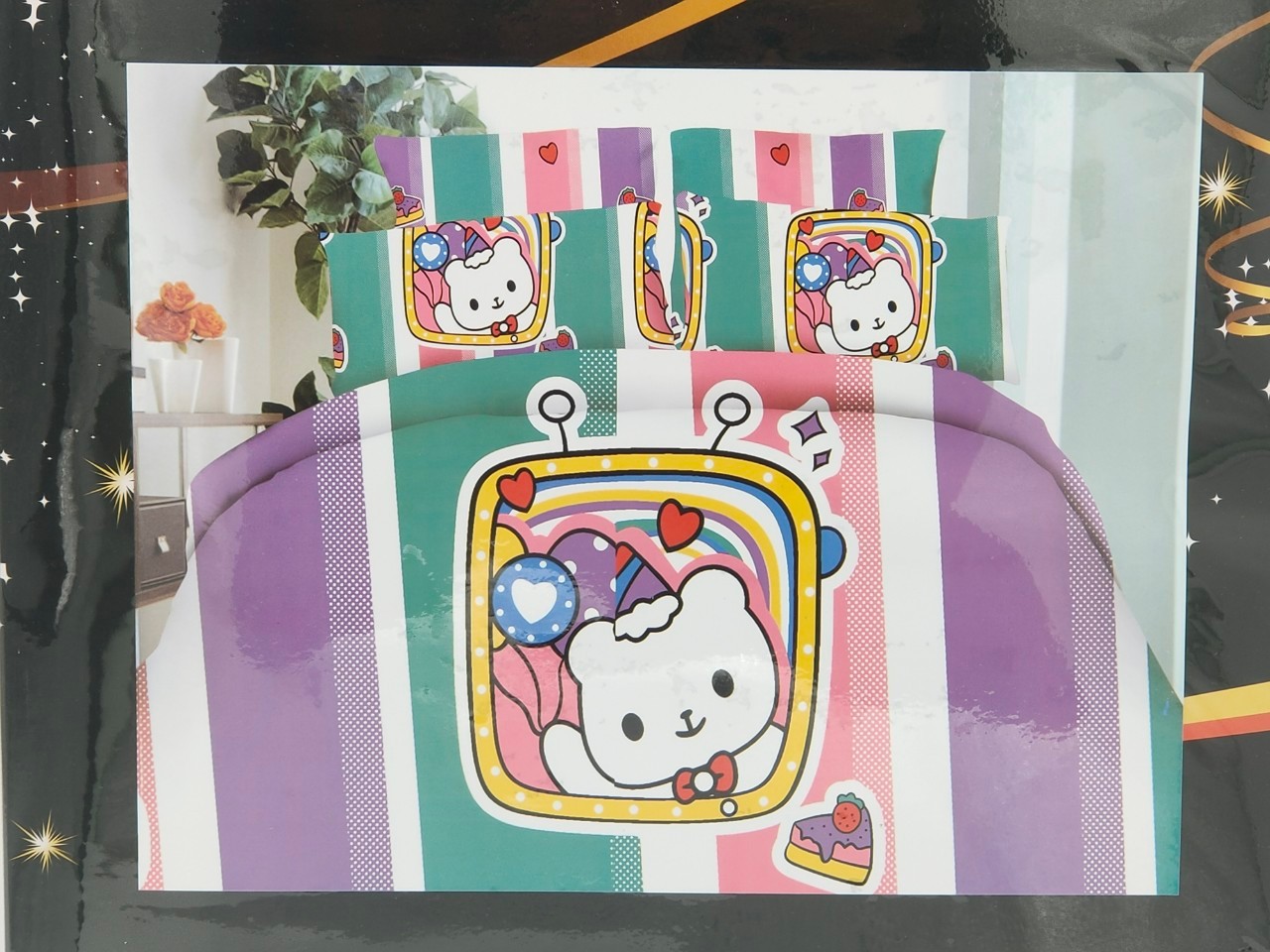 ชุดนวมลายการ์ตูน 6 ฟุต #มียางรัดมุม 360 องศา งานพรีเมี่ยม(เกรด AA) ( 6ชุดคละลาย)