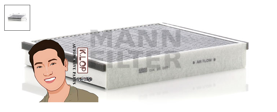 CUK25007 ไส้กรองแอร์ชาโคล (VOLVO) V40 II / V40 Cross Country : B41, B42, B52, D41, D42 // Focus III 1.5-2.0 : MANN-FILTER แท้นำเข้ายุโรป