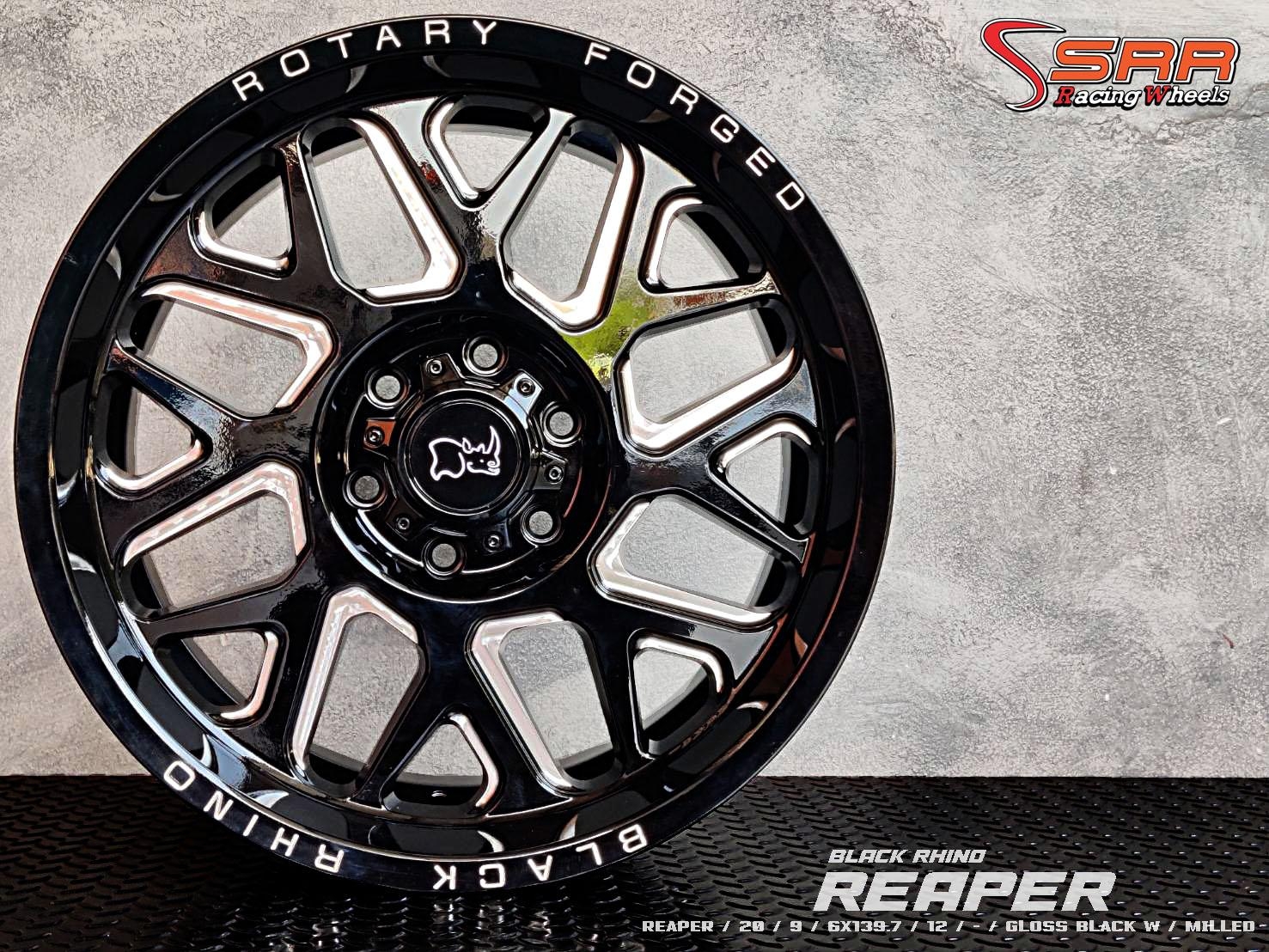 BLACK RHINO REAPER ขอบ20 6x139.7 ET12 GLOSS BLACK W / MILLED