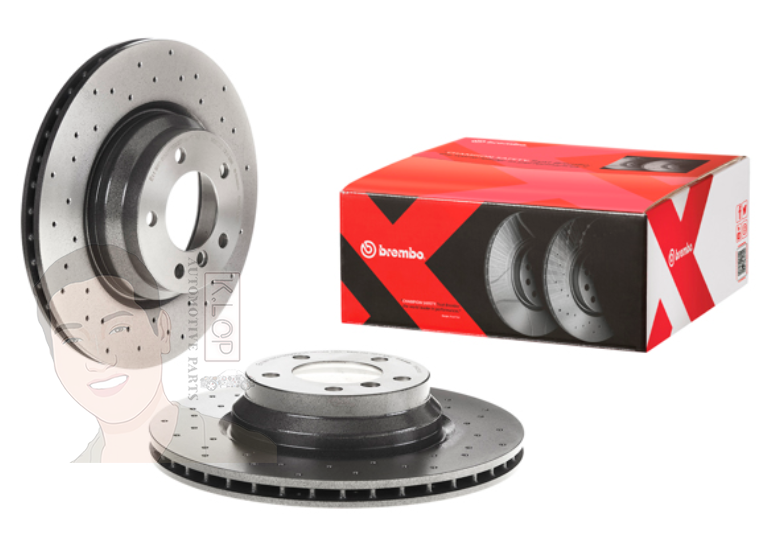 จานเบรค-หน้ารุ่น XTRA (ยี่ห้อ Brembo) BMW 3 E92 (325i) (HC)