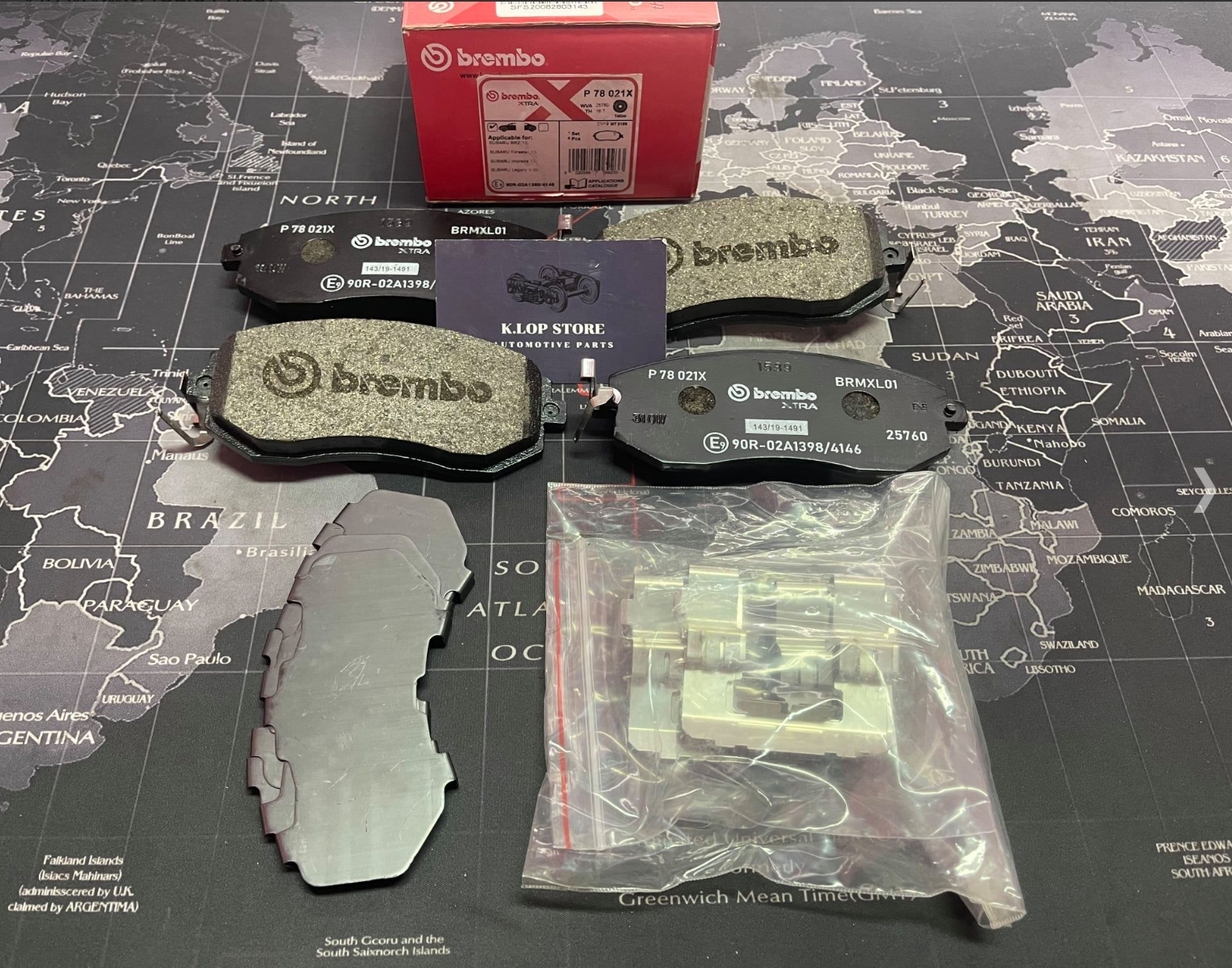 P78 021X ผ้าเบรกหน้า (แท้ BREMBO รุ่น Xtra) Subaru XV GP (2.0 Facelift) AWD/FORESTER SJ (2.0) AWD 13-19/BRZ (2.0) 2013-