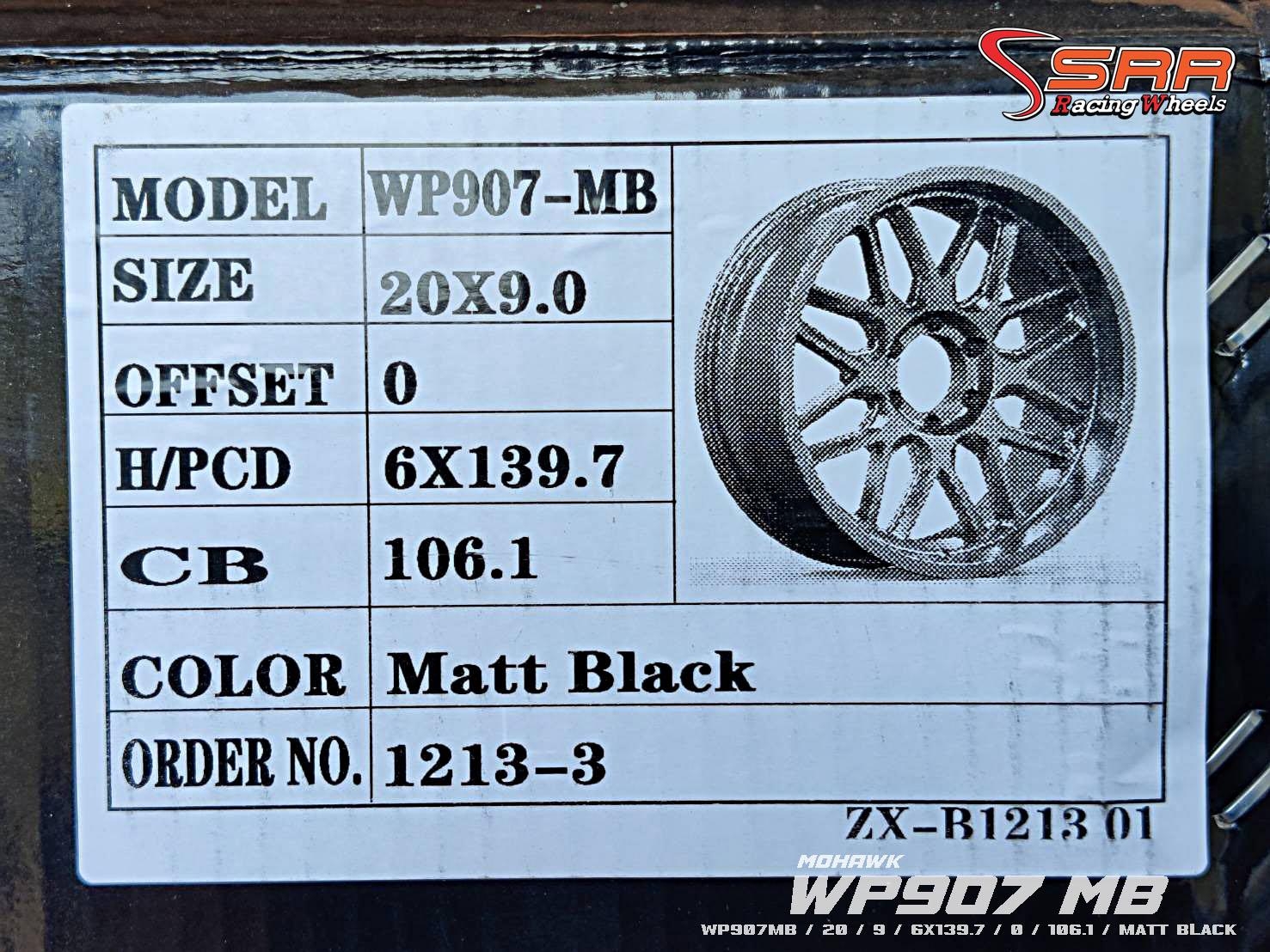 MOHAWK WP907 ขอบ20 6x139.7 ET0 Matte Black ราคาพิเศษ