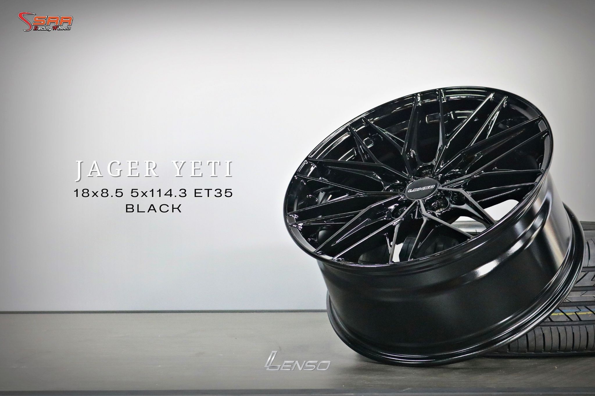 JAGER YETI ขอบ18 5x114.3 ET35 Black (สีดำเงา)
