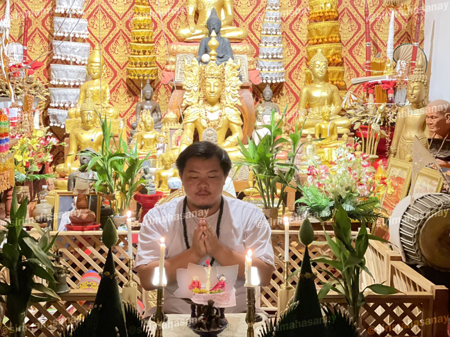 พิธีจุดเทียนเรียกจิต อาจารย์เสก สำนักสักยันต์ป๋ารมีเศรษฐีเรือนคำ