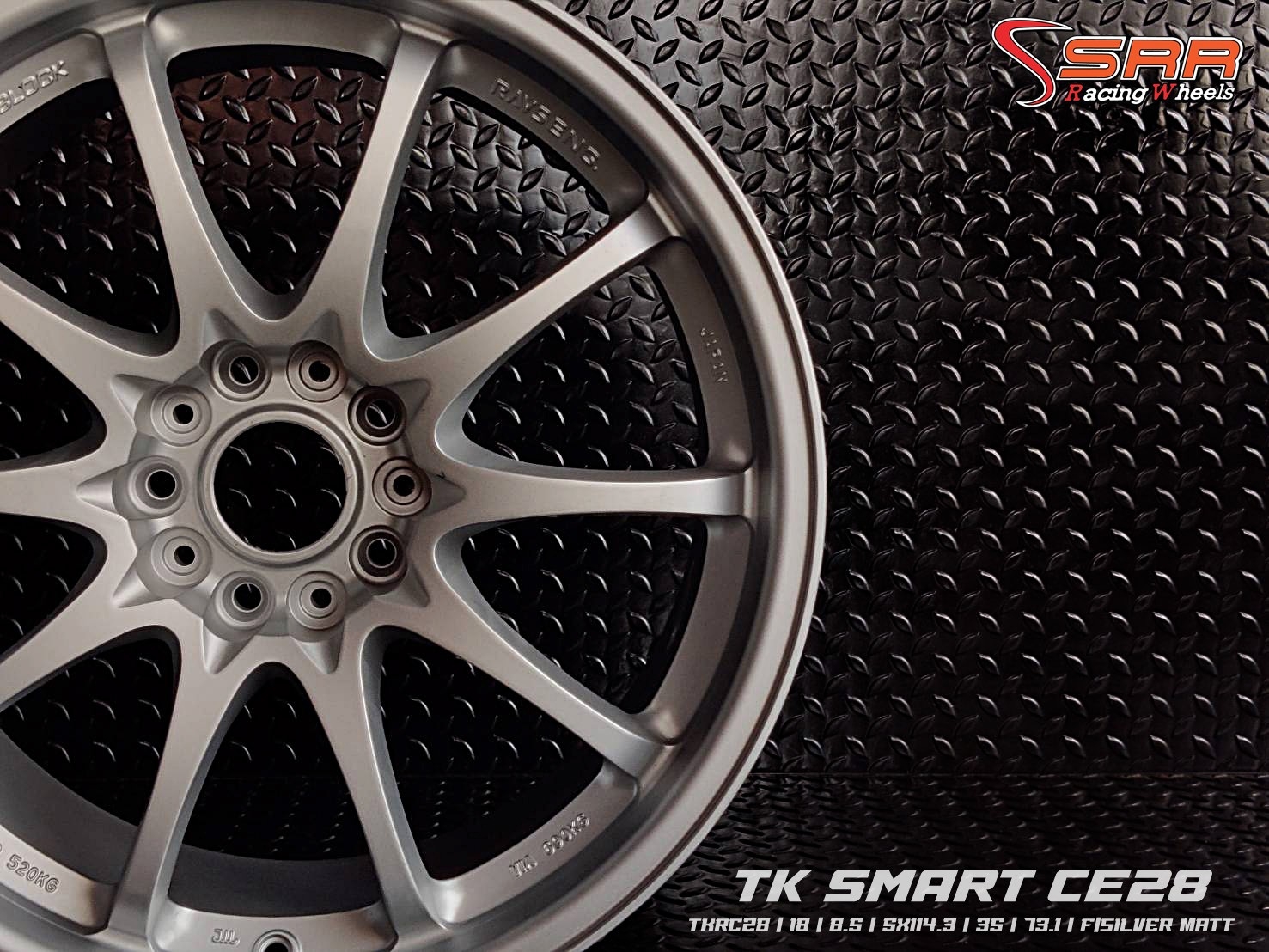 CE28 ล้อไทย ขอบ18 กว้าง8.5 5H114.3 ET35 F/SILVER MATT ชุด 14,000฿