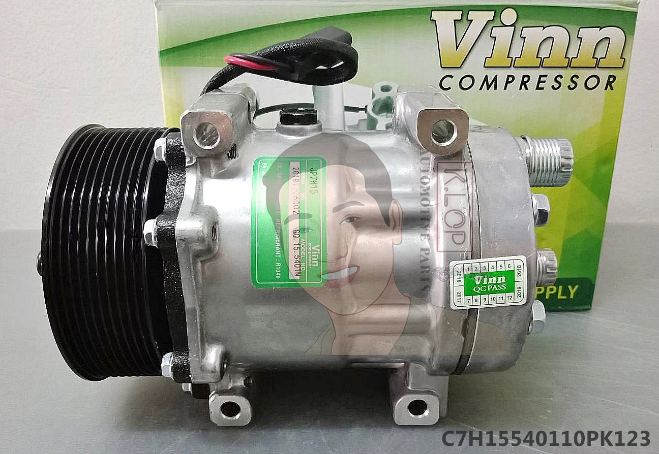 C7H15540110PK123 คอมแอร์ยี่ห้อ Vinn (SD 7H15 CAT 4-ขา 10PK 12V. (123mm) เกลียวโอริง - ออกหลัง)