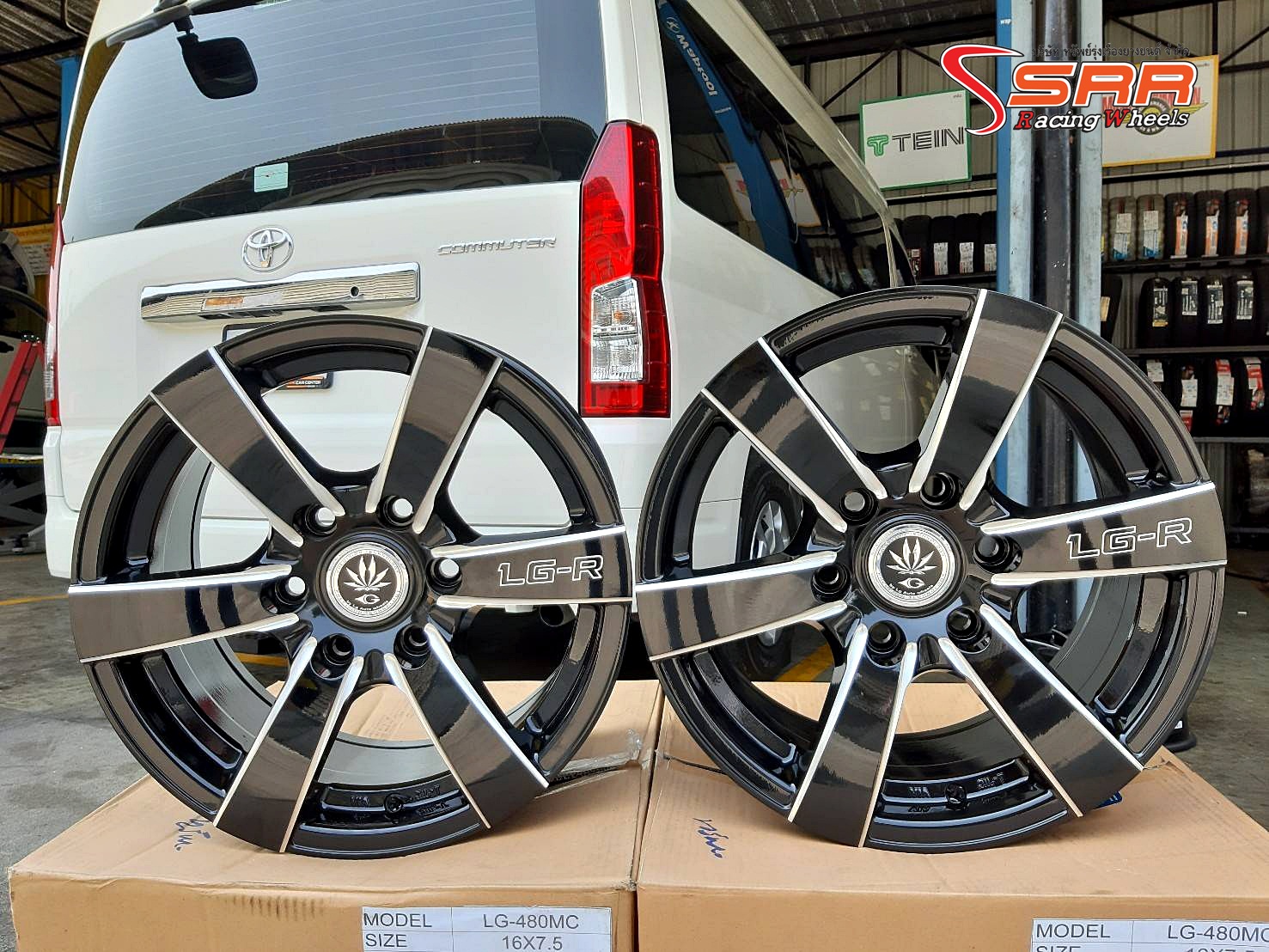 LG-480MC ขอบ16 6x130 ET+35 MLT/BK สำหรับใส่รถตู้COMMUTER,MAJESTY