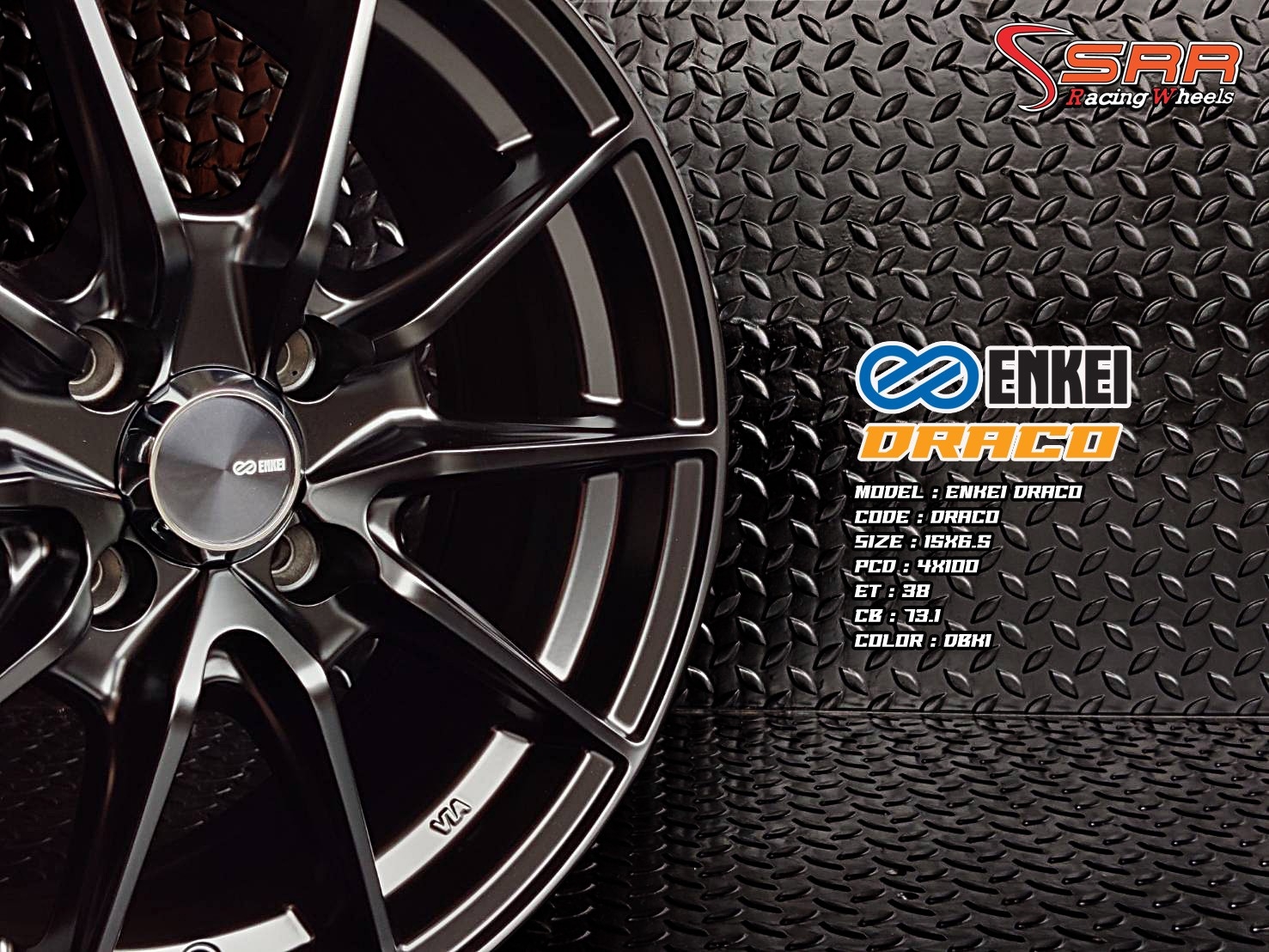 ENKEI DRACO ขอบ15 4H100 ET38 DBK1 มีจำหน่ายที่ร้านSRR